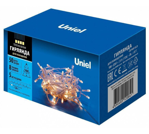 Гирлянда Нить Uniel ULD-S0500 5 м 50 LED IP20 теплый белый UL-00005256