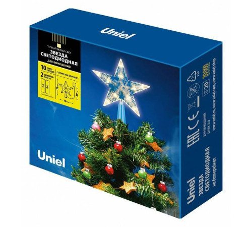 Верхушка на елку Uniel Звезда-2 UL-00005761