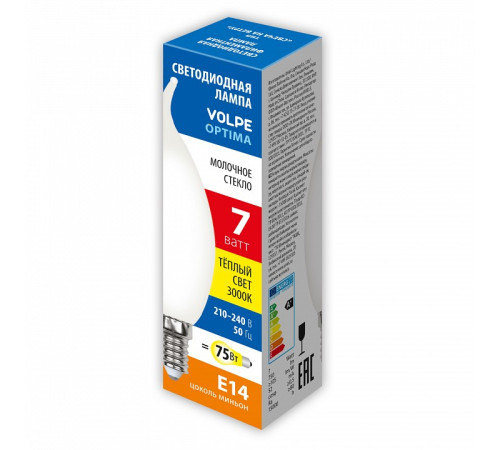 Лампа светодиодная Volpe Филамент E14 7Вт 3000K UL-00008338