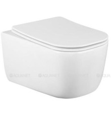 Унитаз подвесной Vincea Core безободковый с сиденьем slim soft-close белый VT1-28
