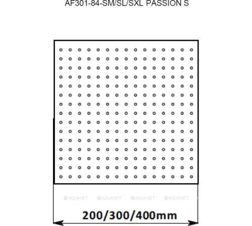 Верхний душ Aquanet Passion S 400х400 мм квадратный нержавеющая сталь AF301-84-SXL