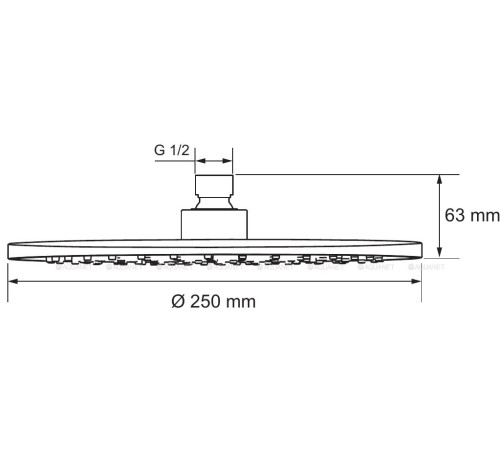 Верхний душ Aquanet Static 250 мм черный матовый AF330-84-R250B