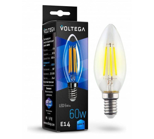 Лампа светодиодная Voltega Candle 6W 7020