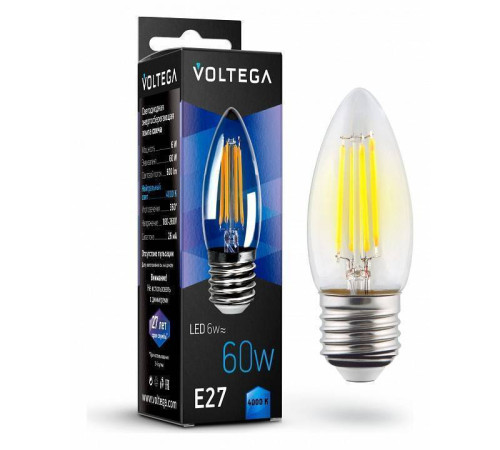 Лампа светодиодная Voltega Candle E27 6W 7029