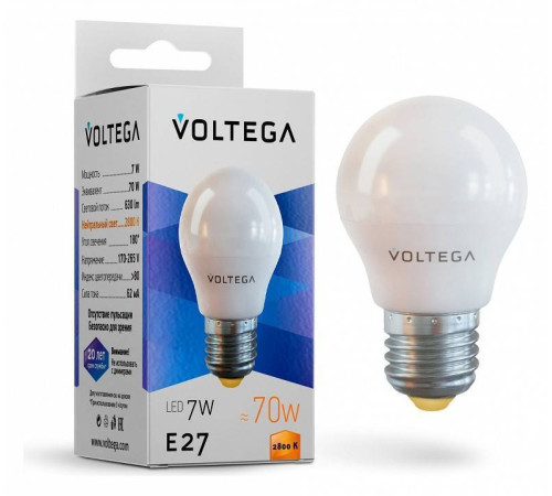 Лампа светодиодная Voltega Globe E27 7W 7052