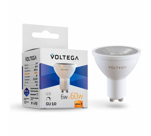 Лампа светодиодная Voltega Sofit dim GU10 5.5 Вт 2800K 7108