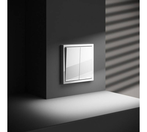 Выключатель проходной двухклавишный с подсветкой без рамки Voltum S70 VLS020401