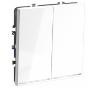 Выключатель проходной двухклавишный с подсветкой без рамки Voltum S70 VLS020401