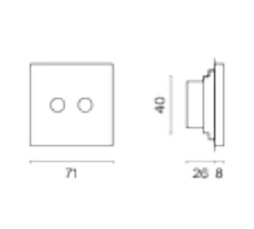 ТВ-розетка и SAT-розетка оконечная без рамки Voltum S70 VLS060407