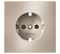 Накладка для розетки с заземлением и со шторками Voltum S70 METAL VLSM000710
