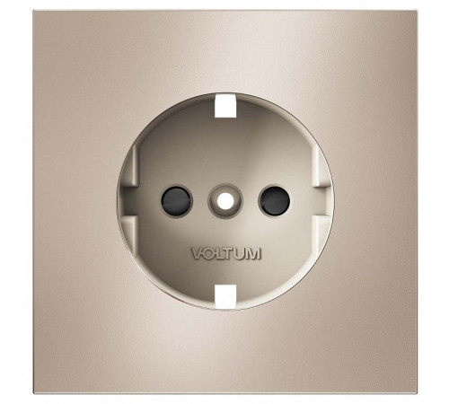 Накладка для розетки с заземлением и со шторками Voltum S70 METAL VLSM000710