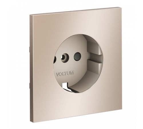 Накладка для розетки с заземлением и со шторками Voltum S70 METAL VLSM000710