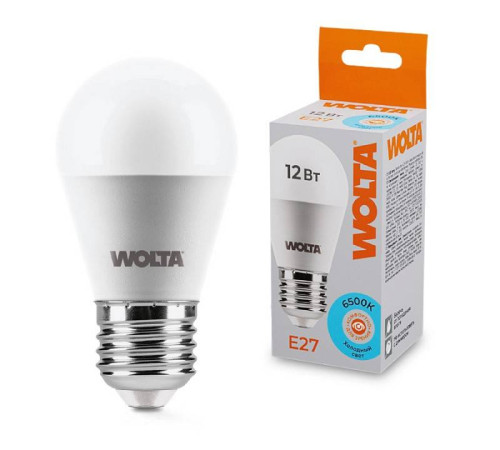 Лампа светодиодная Wolta E27 12Вт 6500K 25W45GL12E27