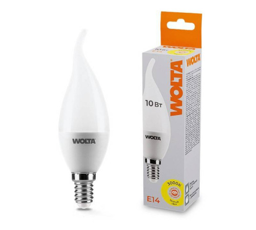 Лампа светодиодная Wolta E14 10Вт 3000K 25YCD10E14