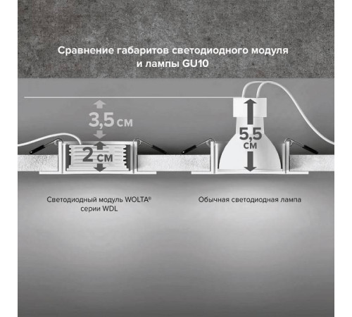 Модуль светодиодный Wolta WDL-MR16-220V10W3K-LC