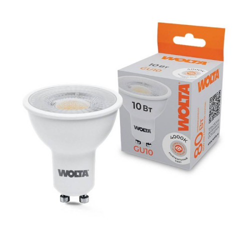 Лампа светодиодная Wolta GU10 10Вт 4000K WSTD-PAR16-220V10W4KGU10-L