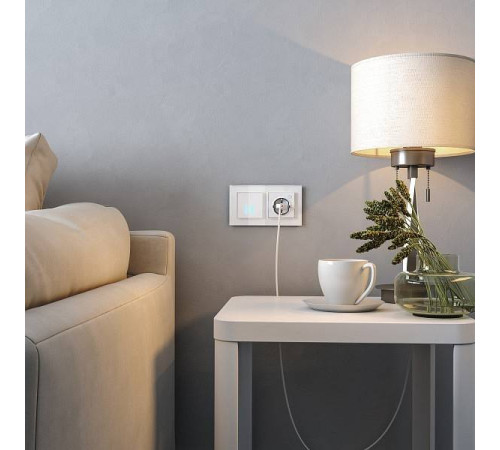 Выключатель сенсорный 2-клавишный Werkel Wi-Fi с подсветкой белый W4520601