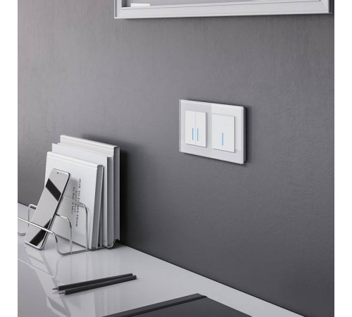 Выключатель сенсорный 2-клавишный Werkel Wi-Fi с подсветкой белый W4520601