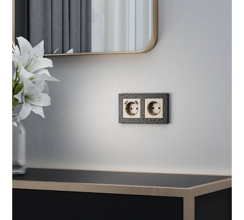 Накладка для розетки с заземлением и 2хUSB Werkel шампань W1179511 (шампань)