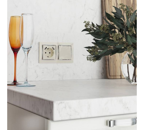 Накладка для розетки с заземлением и 2хUSB Werkel шампань W1179511 (шампань)