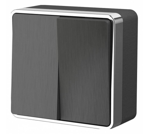 Выключатель двухклавишный Werkel Gallant (графит рифленый) W5020004 Gallant (графит рифленый)