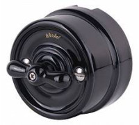 Выключатель на 4 положения двухклавишный без рамки Werkel Ретро черный W5620008