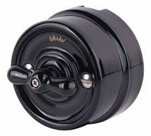 Выключатель на 4 положения двухклавишный без рамки Werkel Ретро черный W5620008