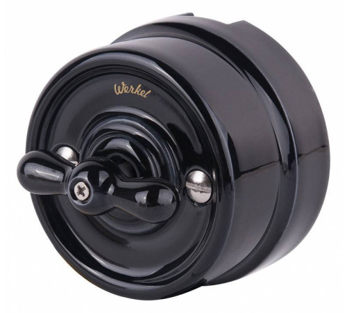 Выключатель на 4 положения двухклавишный без рамки Werkel Ретро черный W5620008