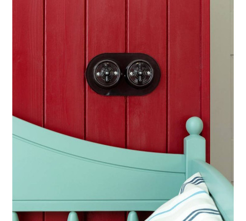 Выключатель на 4 положения двухклавишный без рамки Werkel Ретро черный W5620008