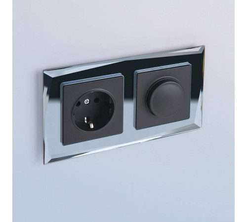 Выключатель проходной одноклавишный с подсветкой без рамки Werkel графит рифленый W1112104