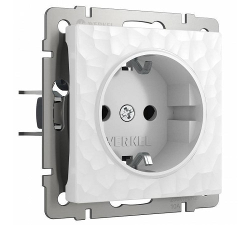 Розетка с заземлением и с шторками, без рамки Werkel Hammer W1271101 (белый)