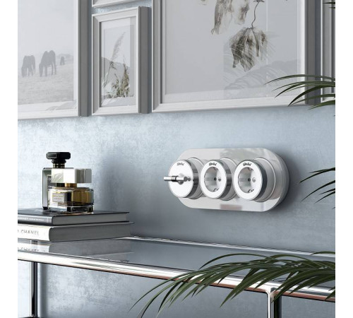 Розетка с заземлением Werkel Vintage белый, хром W5871050