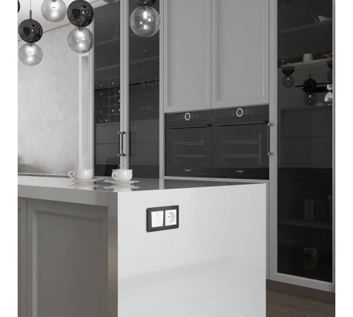 Выключатель двухклавишный без рамки Werkel белый W1123001