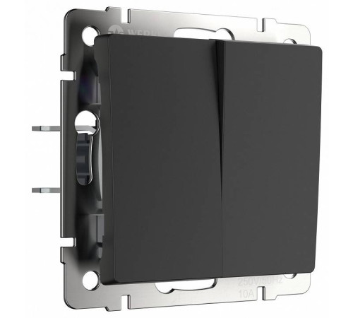 Выключатель двухклавишный без рамки Werkel черный W1123006