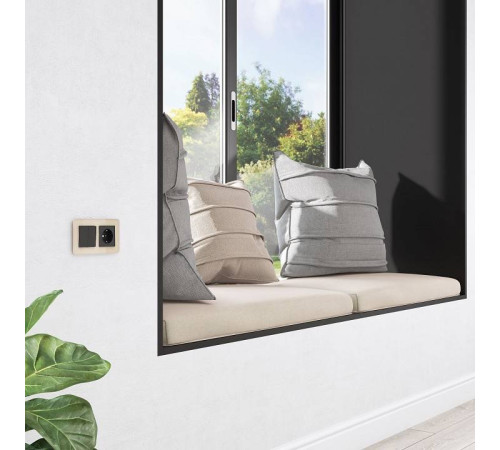 Выключатель двухклавишный без рамки Werkel черный W1123006