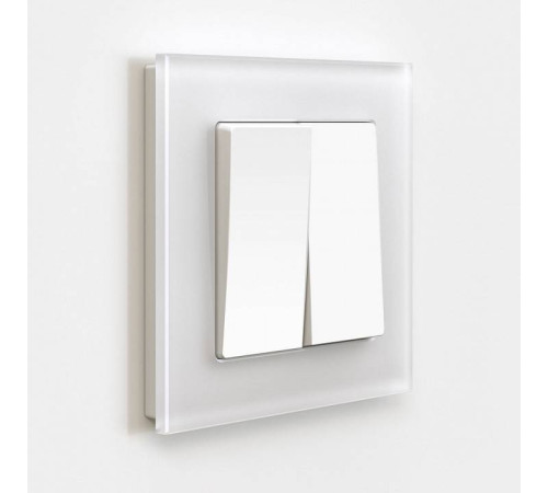Выключатель двухклавишный без рамки Werkel Белые матовые W1120061