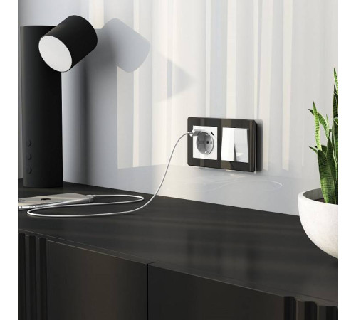 Выключатель двухклавишный без рамки Werkel Белый акрил W1120041