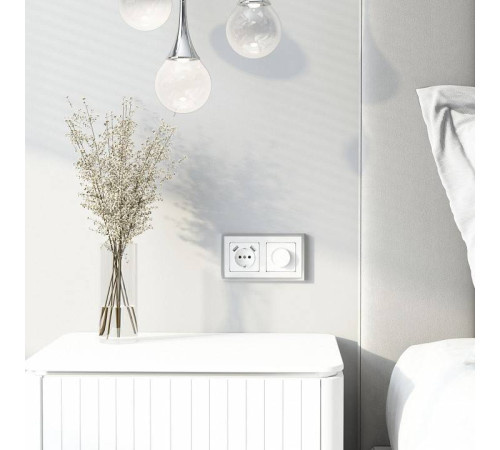 Накладка для розетки с заземлением и 2хUSB Werkel Белый акрил W1179541