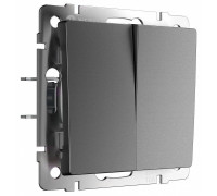 Выключатель перекрестный двухклавишный без рамки Werkel графит матовый W1123064
