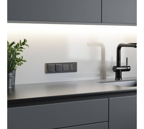 Выключатель перекрестный двухклавишный без рамки Werkel графит матовый W1123064