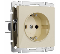 Розетка с заземлением и с шторками, без рамки Werkel Айвори акрил W1171143