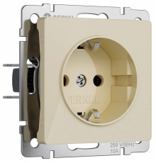 Розетка с заземлением и с шторками, без рамки Werkel Айвори акрил W1171143