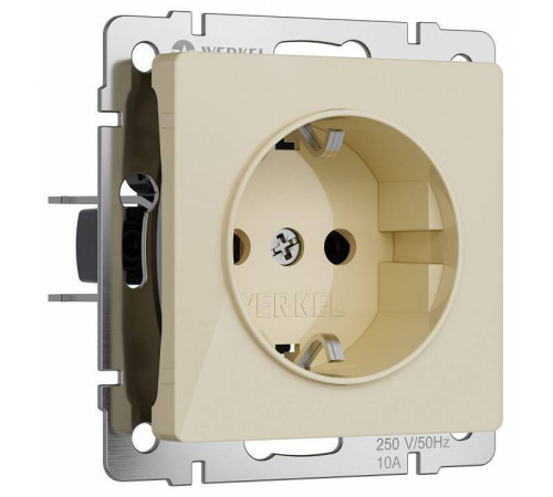 Розетка с заземлением и с шторками, без рамки Werkel Айвори акрил W1171143