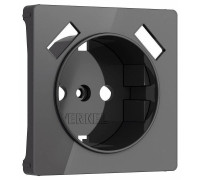 Накладка для розетки с заземлением и 2хUSB Werkel Графит акрил W1179544