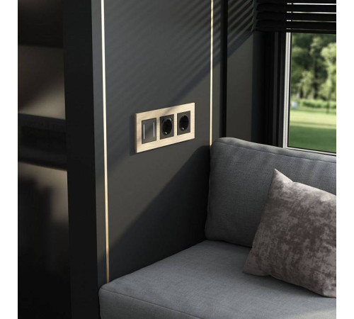 Рамка на 3 поста Werkel AluMax шампань a066335