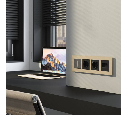 Рамка на 4 поста Werkel AluMax шампань a066336