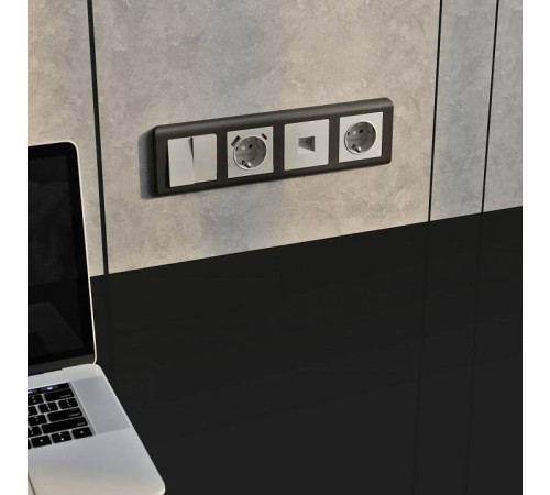 Розетка с заземлением и со шторкой, без рамки Werkel дымчатый W1271104