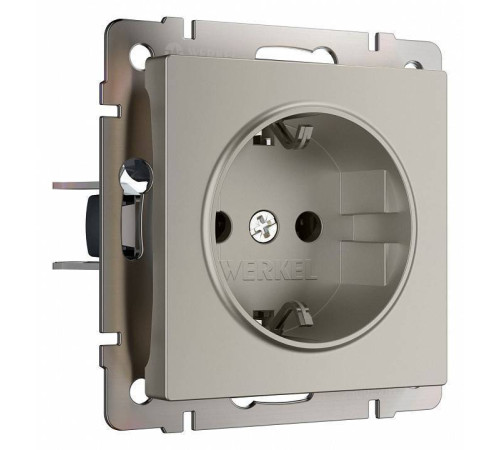 Розетка с заземлением и со шторкой, без рамки Werkel дымчатый W1271104