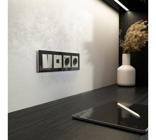 Накладка для розетки с заземлением и 2хUSB Werkel дымчатый W1279504