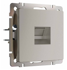 Розетка Ethernet RJ-45 и со шторками, без рамки Werkel дымчатый W1281004